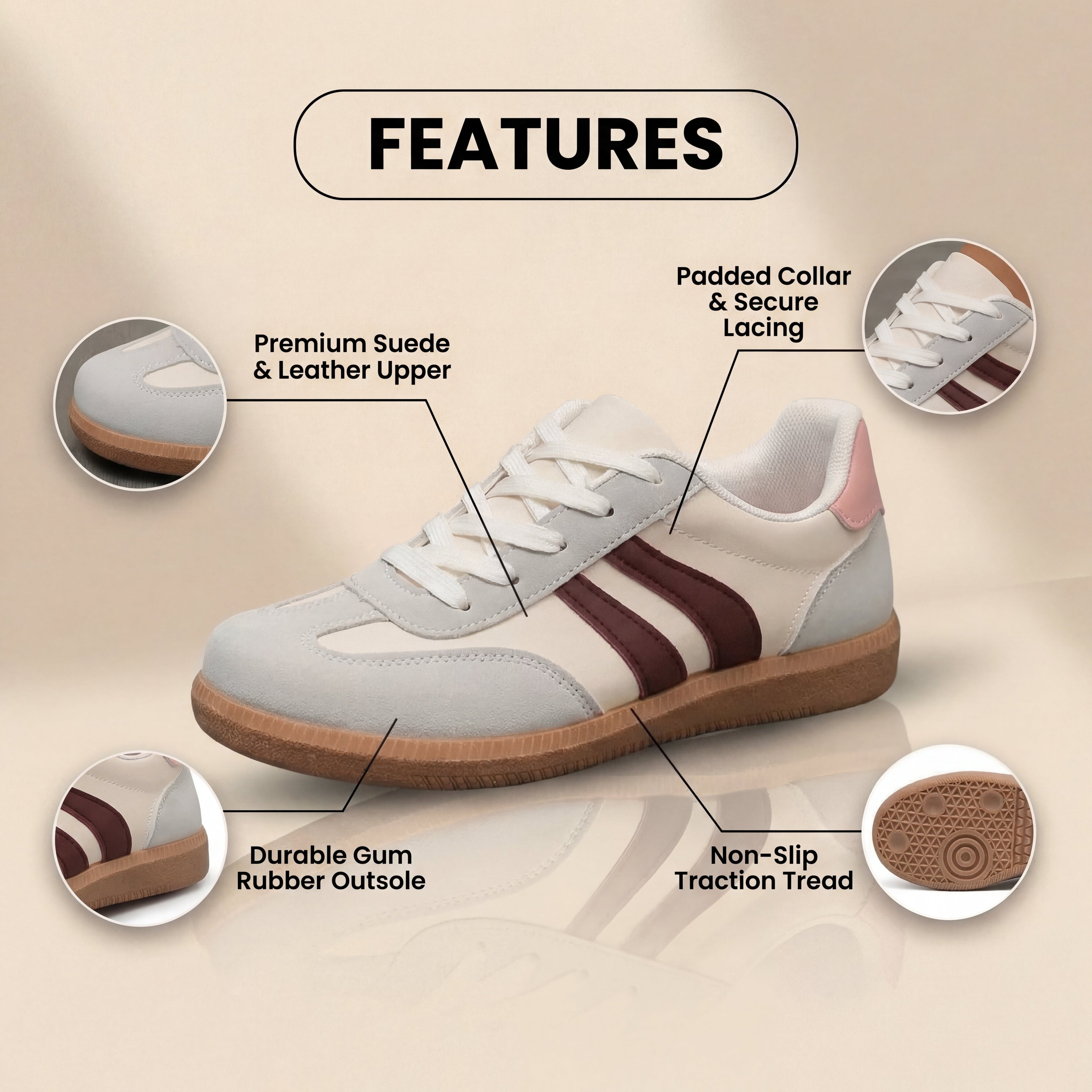 Vintage inspirierte orthopädische Sneaker