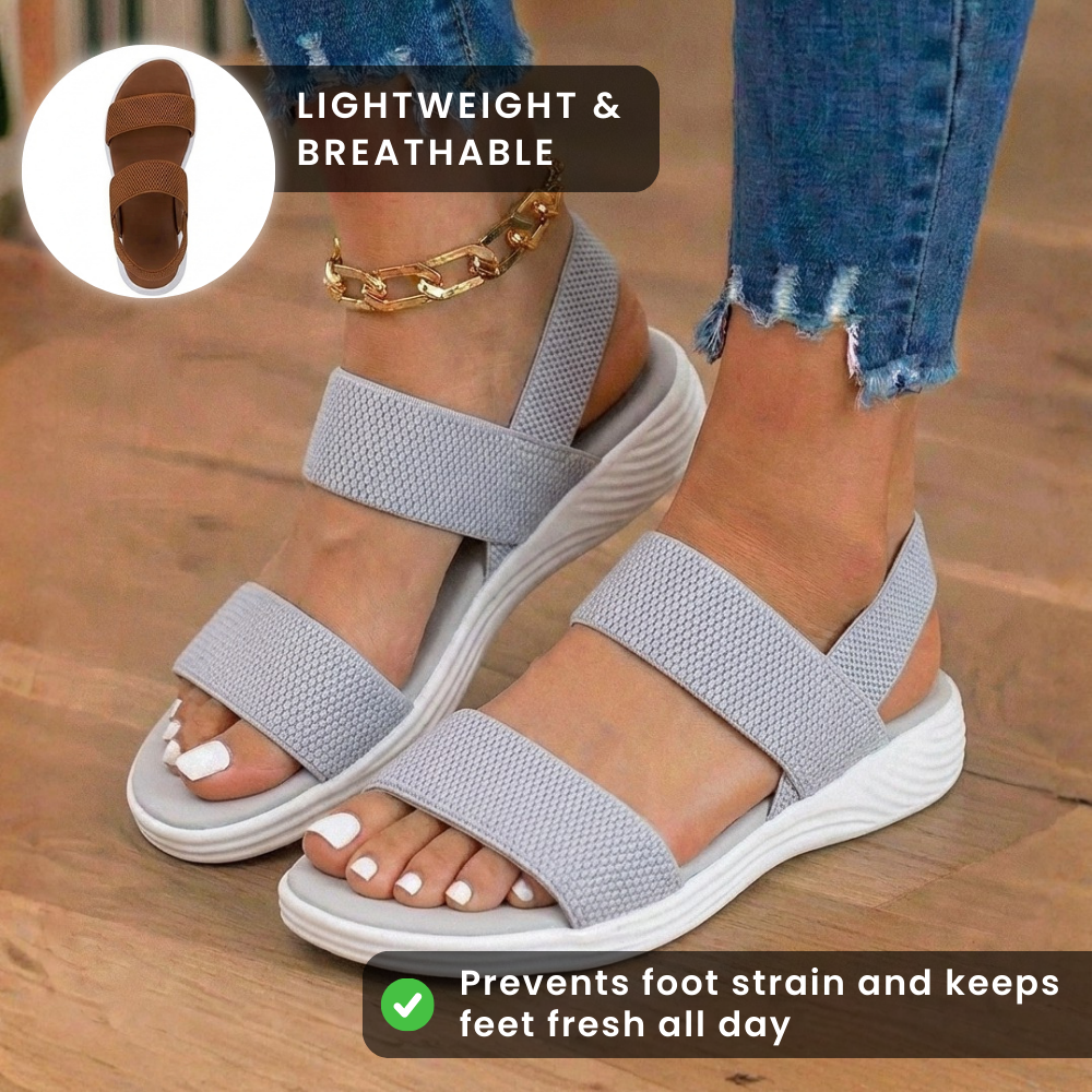 Orthopädische Mesh-Sport-Rocker-Sandalen - Slip-On-Elastische Riemen