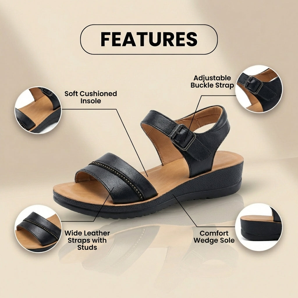 Vintage-inspirierte orthopädische Sandalen