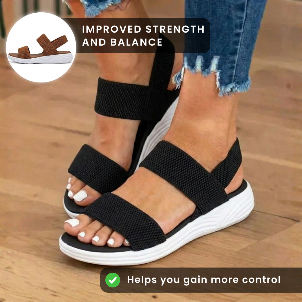 Orthopädische Mesh-Sport-Rocker-Sandalen - Slip-On-Elastische Riemen