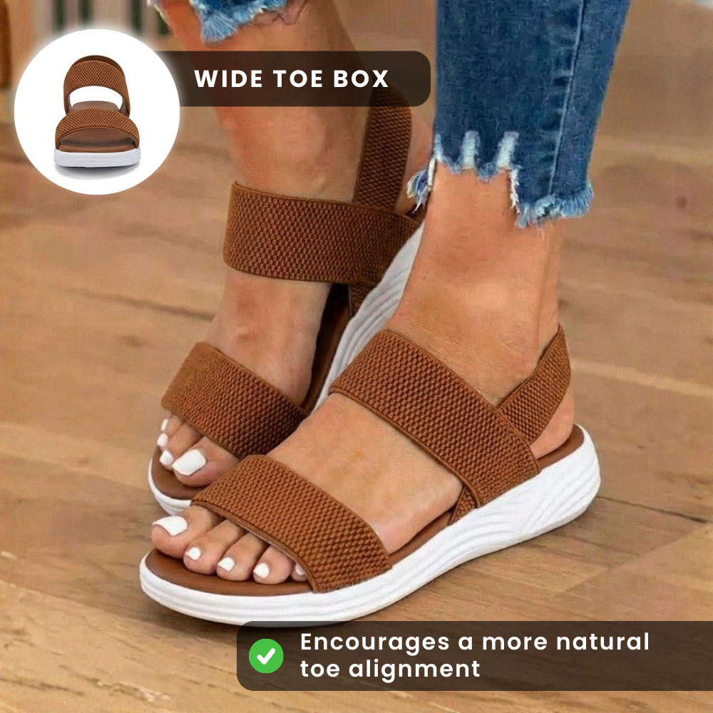 Orthopädische Mesh-Sport-Rocker-Sandalen - Slip-On-Elastische Riemen