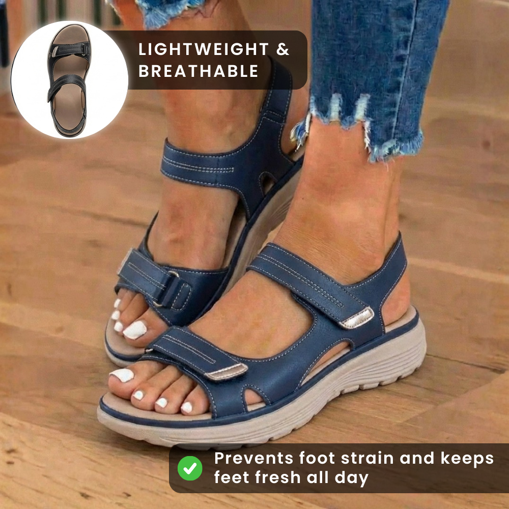 Orthopädische Leder-Sport-Sandalen - Doppelte Schnalle verstellbare Riemen