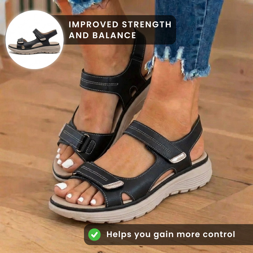 Orthopädische Leder-Sport-Sandalen - Doppelte Schnalle verstellbare Riemen