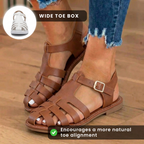 Orthopädische Leder-Fischersandalen - Multi-Riemen-Schnallenverschluss