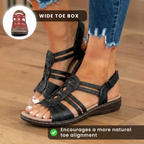 Orthopädische Leder-Gladiator-Slide-Sandalen - Keltischer Knoten & verziertes Design