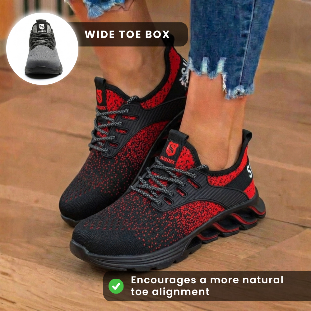 Orthopädische Strick-Sicherheits-Sneaker - Stahlkappe und Blade-Sohlen-Schutz