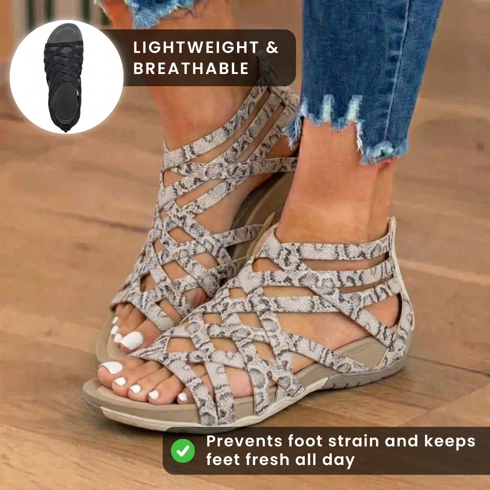 Orthopädische Gladiator-Sandalen - Multi-Riemen-Knöcheldesign