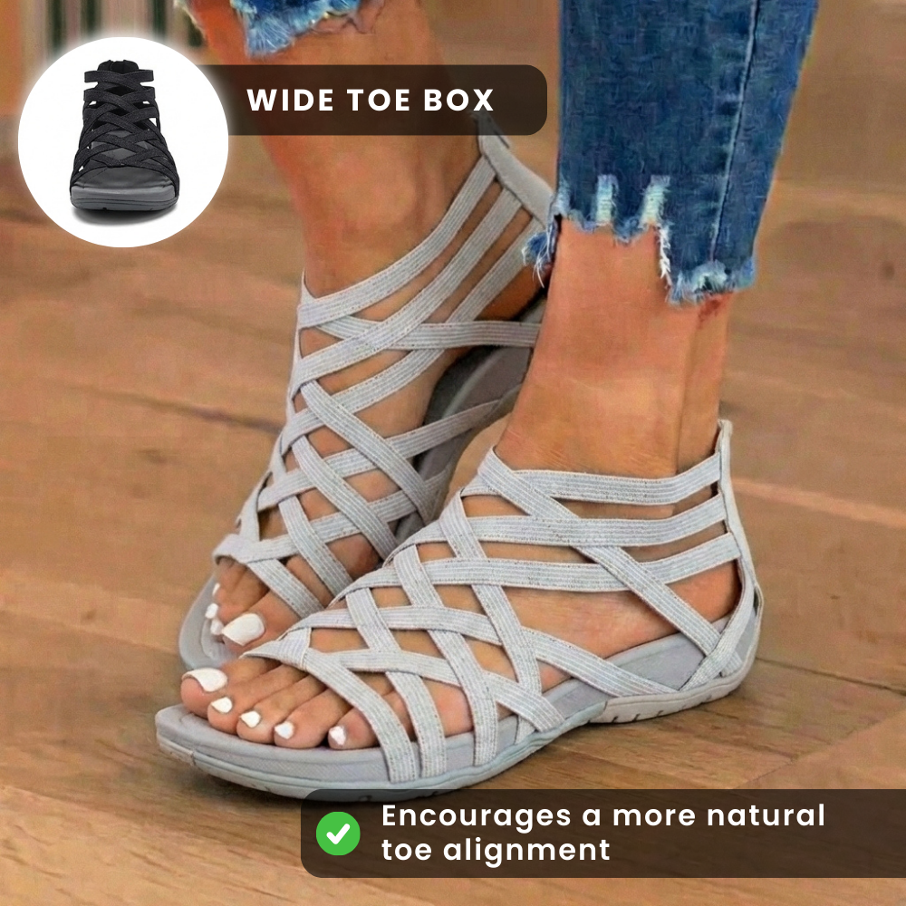 Orthopädische Gladiator-Sandalen - Multi-Riemen-Knöcheldesign