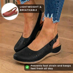 Orthopädische perforierte Wildleder-Slip-On-Flats - Muschelförmiges Wellen-Detail