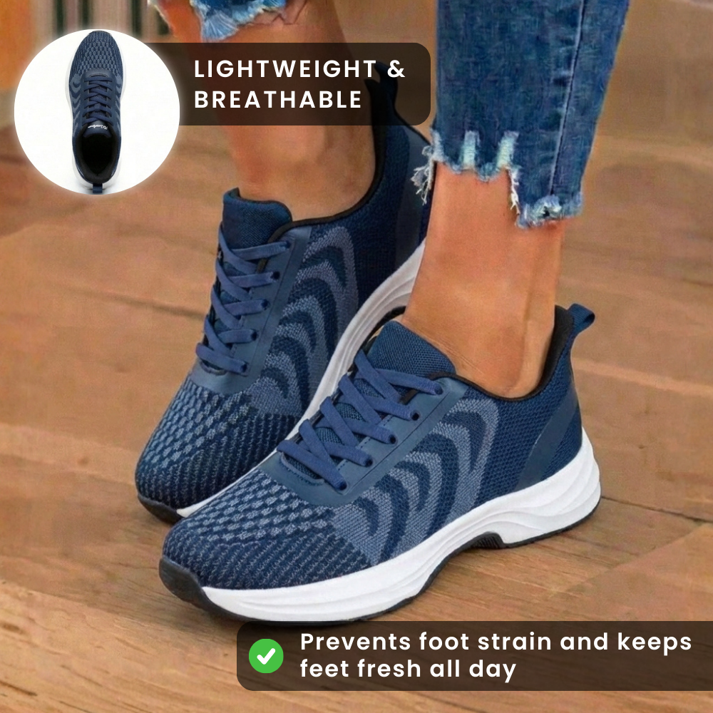 Orthopädische Strick-Athletic-Sneaker - Wellenmuster und gepolsterte Sohle