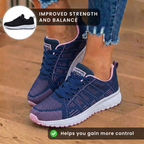 Orthopädische Mesh-Lauf-Sneaker - atmungsaktives Strickmuster und Kontrastbesatz