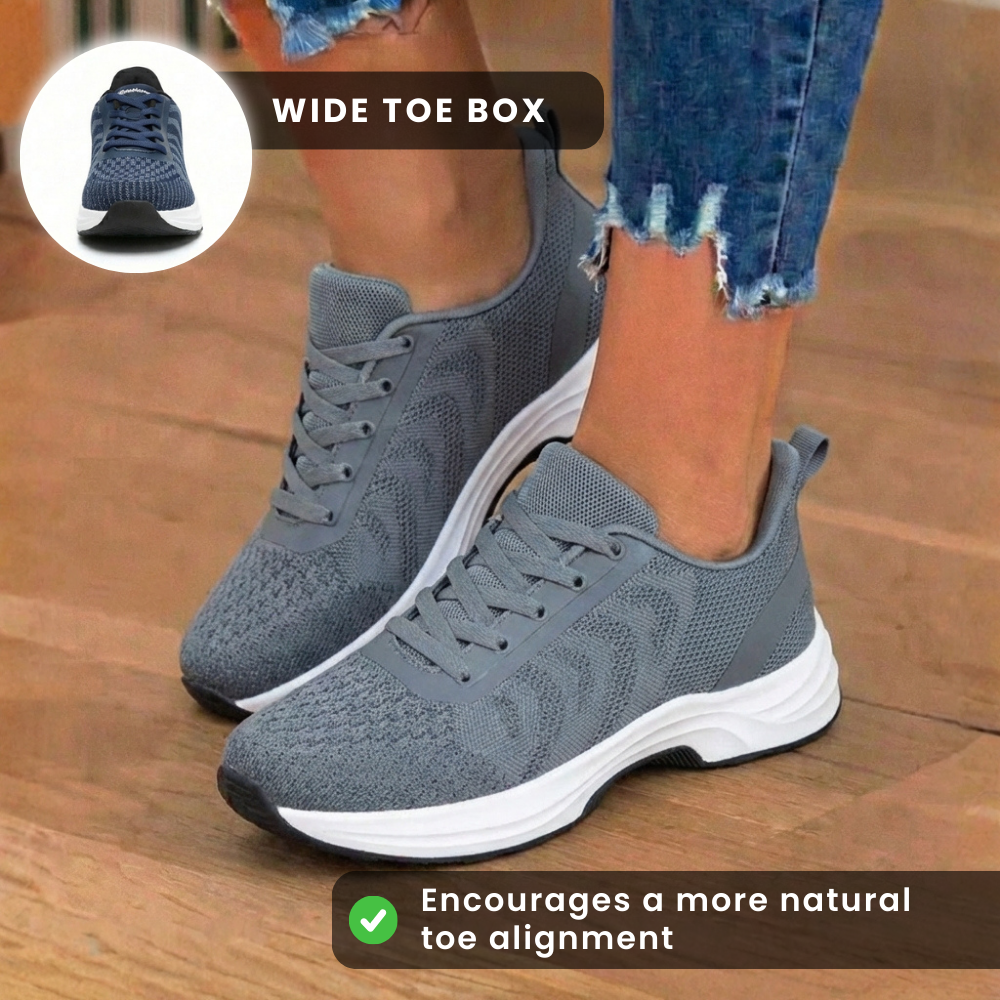 Orthopädische Strick-Athletic-Sneaker - Wellenmuster und gepolsterte Sohle