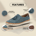 Orthopädische Leder-Slip-On-Sneaker - Quaste & perforiertes Detail
