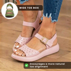 Orthopädische perforierte Leder-Sandalen - Verstellbarer Knöchelriemen