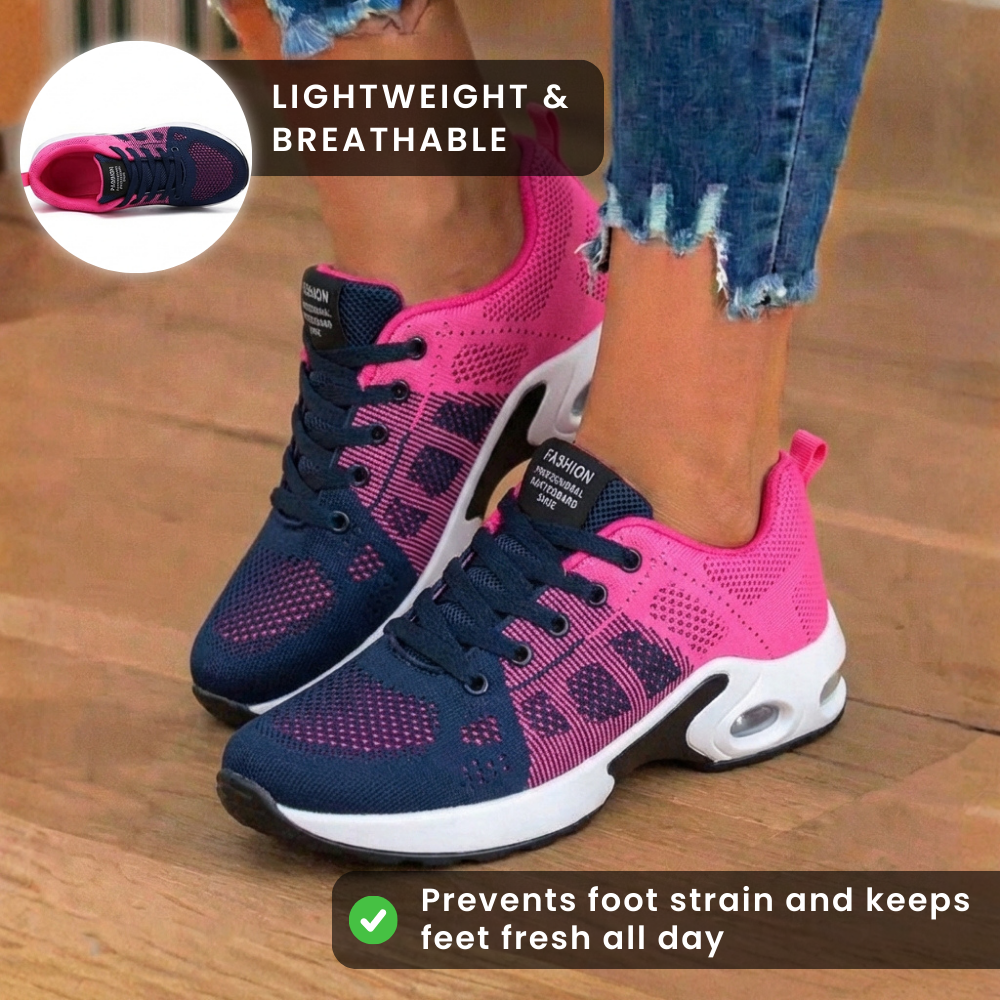 Orthopädische Mesh-Athletic-Sneaker - Farbverlauf und Luftkissen-Sohle