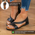 Orthopädische Leder-Nieten-Slide-Sandalen - Asymmetrischer Riemen