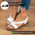 Orthopädische Leder-Nieten-Slide-Sandalen - Asymmetrischer Riemen