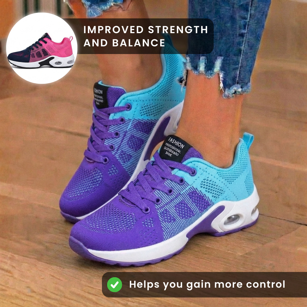 Orthopädische Mesh-Athletic-Sneaker - Farbverlauf und Luftkissen-Sohle