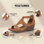 Orthopädische Leder-Gladiator-Sandalen - Knöchelschnalle T-Riemen