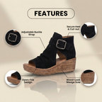 Orthopädische Leder-Plateausandalen - Doppelte Schnalle Knöchelriemen