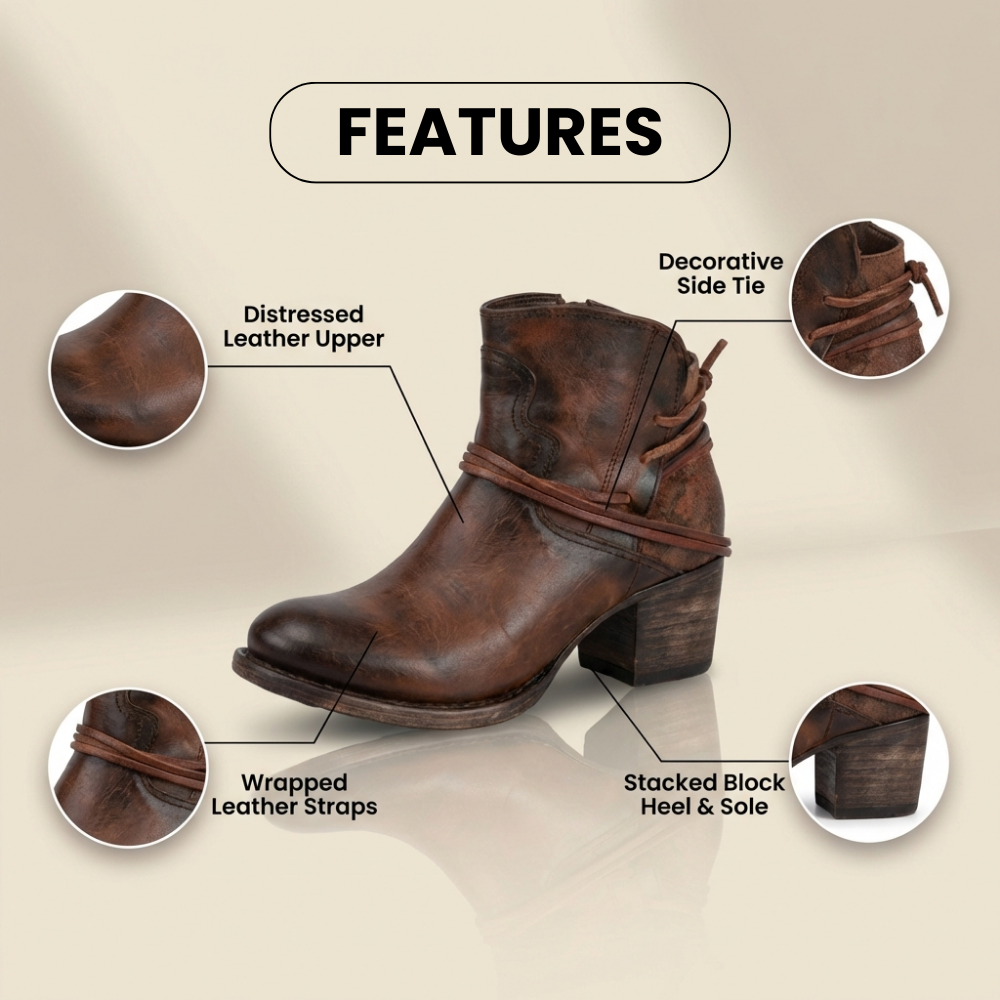 Orthopädische Lederstiefel - Vintage Wickel-Schnürer