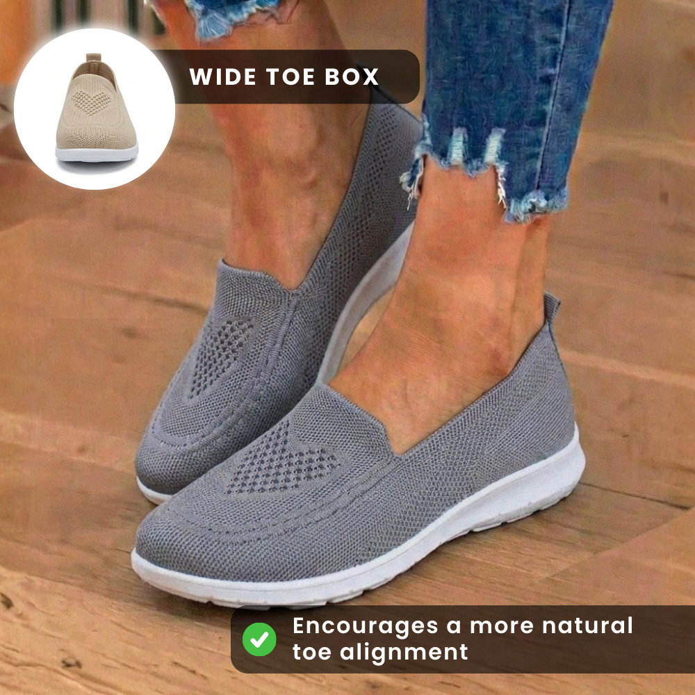Orthopädische Mesh-Slip-On-Loafer - atmungsaktives Strickoberteile und leichte Sohle
