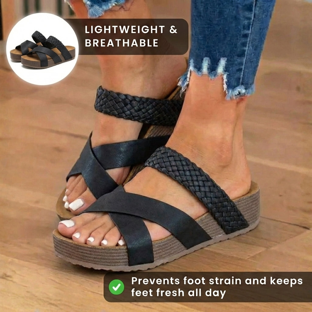 Vintage-inspirierte orthopädische Sandalen