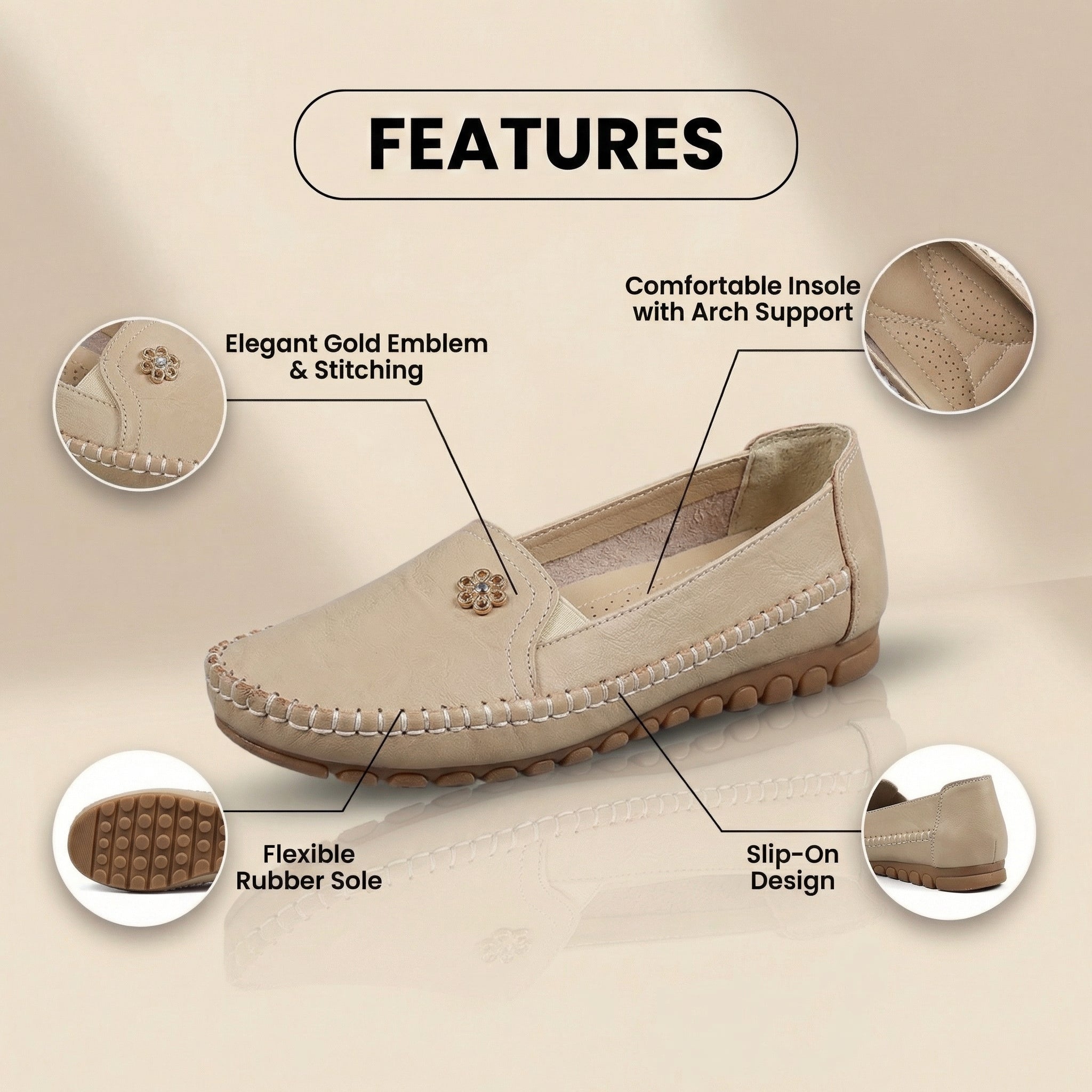 Vintage inspirierte Orthopädische Slipper