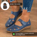 Orthopädische Leder-Mary-Jane-Sandalen - Perforiertes Design & rutschfeste Sohle