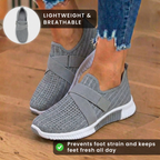Orthopädische Strick-Slip-On-Sneaker - mit Strass besetzt und verstellbarer Riemen