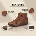 Orthopädische Leder-Schnürstiefel - Combat-Stil mit Seitlichem Reißverschluss