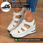 Orthopädische Leder-Plattform-Sneaker-Sandalen - Käfig-Ausschnitt-Design