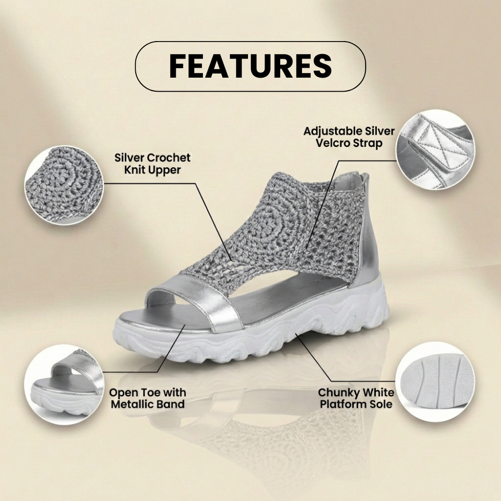 Orthopädische Sport-Sandalen - Metallischer Knöchelwickel & wuchtige Sohle
