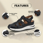 Orthopädische Leder-Plattform-Sneaker-Sandalen - Käfig-Ausschnitt-Design