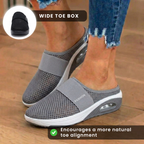 Orthopädische Mesh-Luftkissen-Slip-On-Mules - Atmungsaktive Rocker-Sohle