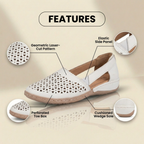 Orthopädische Leder-Slip-On-Loafer - Geometrisches Laserschnitt-Muster