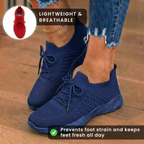 Orthopädische Strick-High-Top-Sneaker - Schnürverschluss und Sockenpassform-Kragen