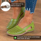 Orthopädische Leder-Slip-On-Loafer - Geometrisches Laserschnitt-Muster
