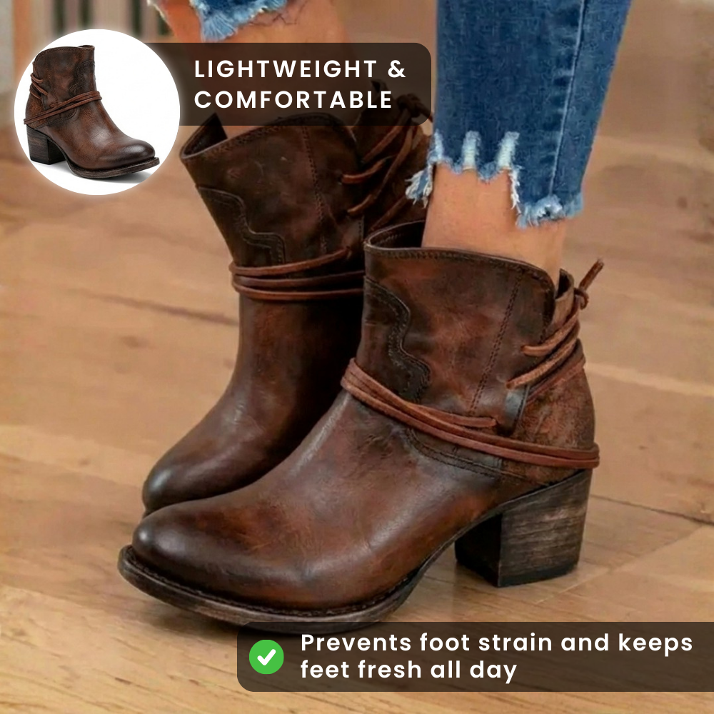Orthopädische Lederstiefel - Vintage Wickel-Schnürer