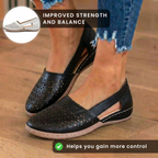 Orthopädische Leder-Slip-On-Loafer - Geometrisches Laserschnitt-Muster