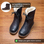 Orthopädische Leder-Sherpa-gefütterte Knöchel-Stiefel - Schnür-Winterdesign