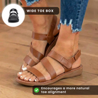 Orthopädische Leder-Multi-Riemen-Sandalen - Dreifacher Schnallenverschluss