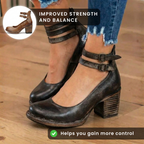 Orthopädische Lederstiefel - Blockabsatz mit doppeltem Schnallenverschluss