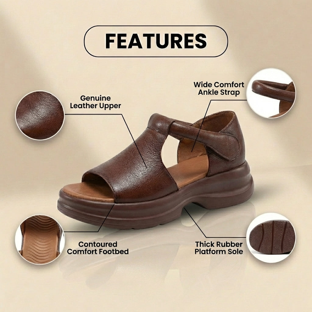 Vintage-inspirierte orthopädische Sandalen