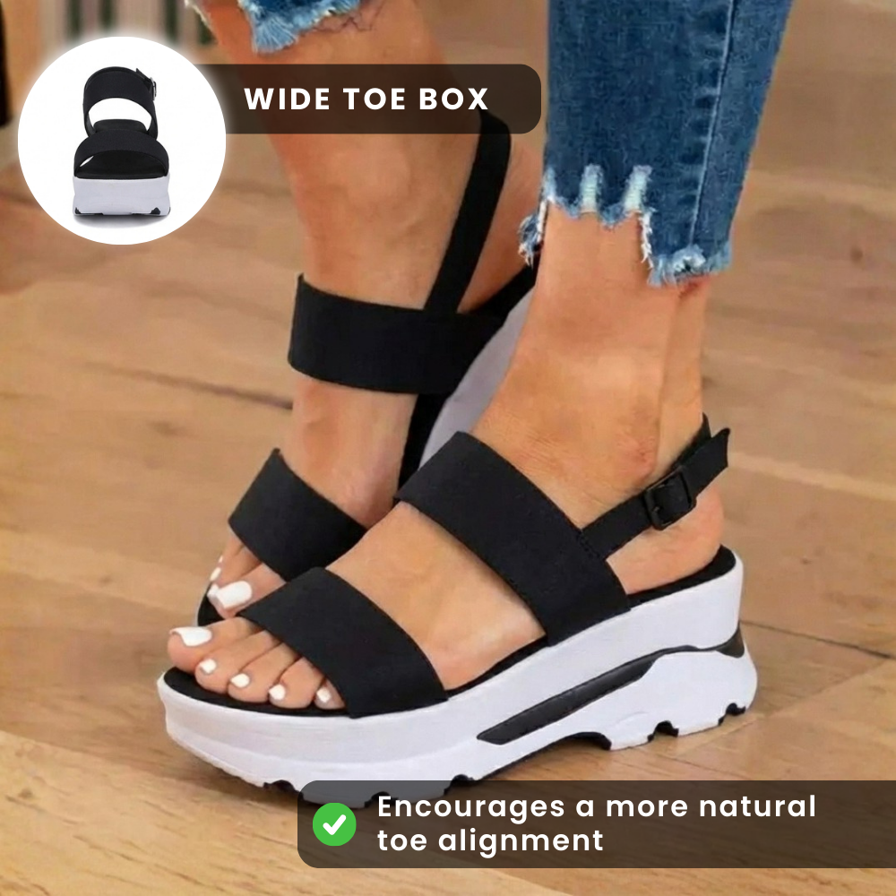 Orthopädische Sport-Plateausandalen - Elastischer Riemen & kontrastive Sohle