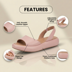 Orthopädische Leder-Plateausandalen - Slingback-Spitzenschuh