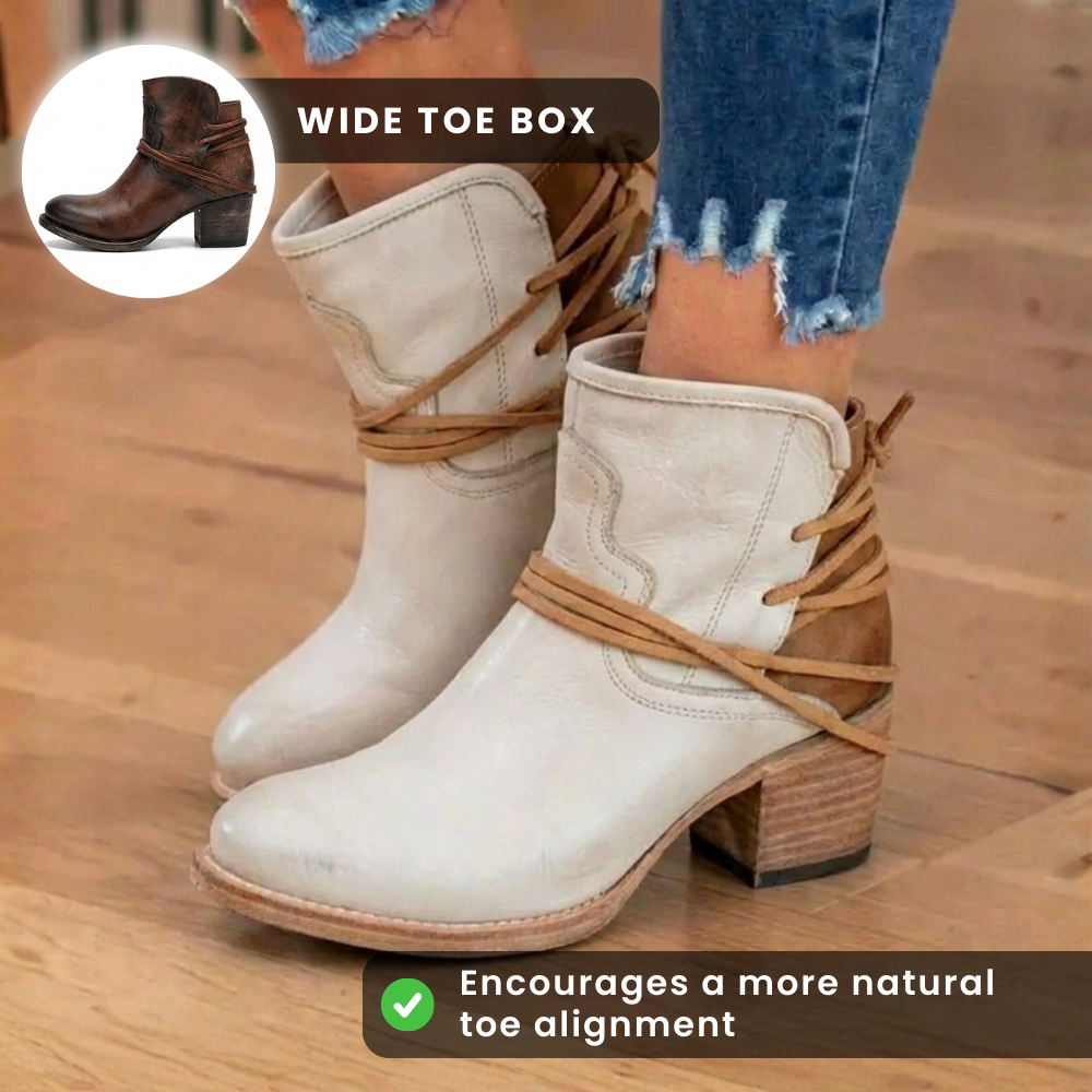 Orthopädische Lederstiefel - Vintage Wickel-Schnürer
