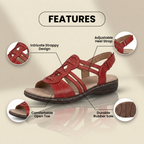 Orthopädische Leder-Gladiator-Slide-Sandalen - Keltischer Knoten & verziertes Design