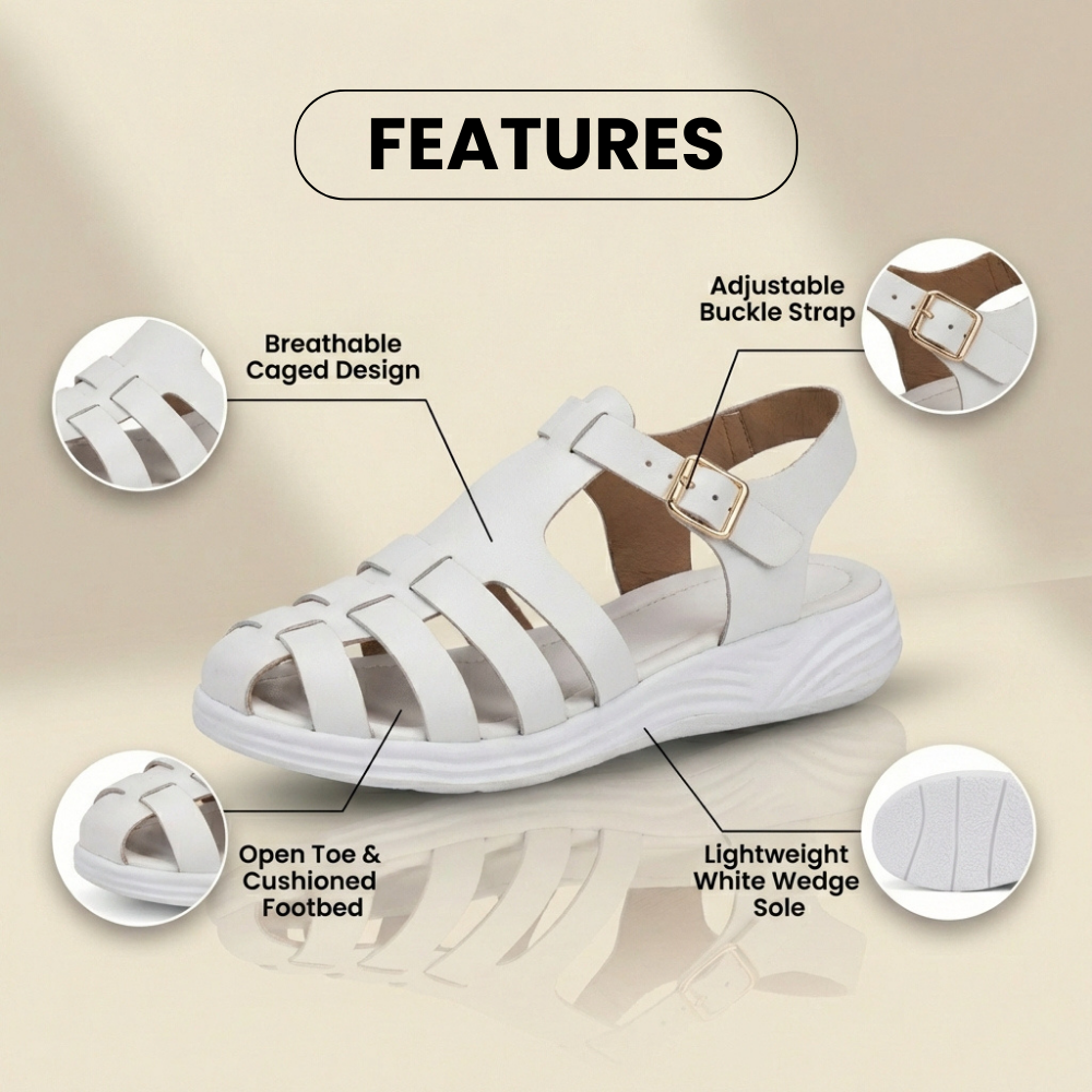 Orthopädische Leder-Fischersandalen - Multi-Riemen-Schnallenverschluss
