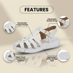 Orthopädische Leder-Fischersandalen - Multi-Riemen-Schnallenverschluss